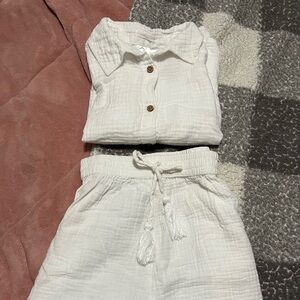 Goa Women’s White Cotton Beachwear Set/Short Set. Size XS. Great condition